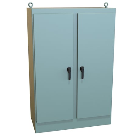 Hammond 3 Point Latch with Padlock Handle Electrical Enclosures, 72 in H, 24 in D, 48 in W, 4, Steel HN4FS724824